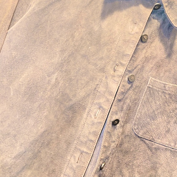 VINTAGE NF LEATHER BUTTON DOWN - Picture 3 of 9